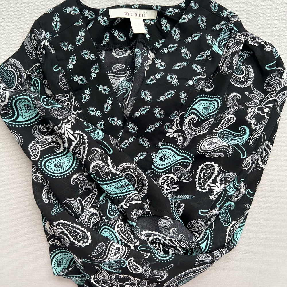 Black, Teal and White Kimono